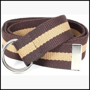 Canvas Web Belt with D-Ring Buckle, Adjustable Military Style Strap